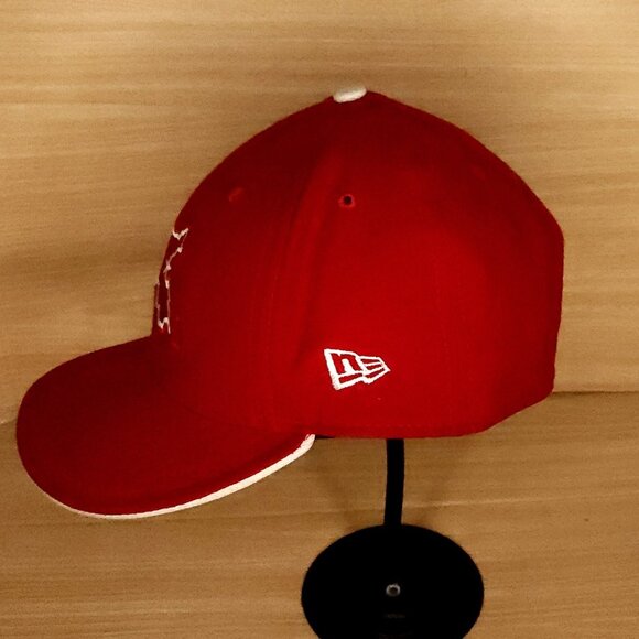 New Era Vintage Boston Red Sox Red White State Logo Embroidered Fitted 7 5/8 Hat - Picture 4 of 9